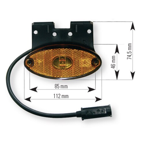 Luce lat. LED Flatpoint II con staffa